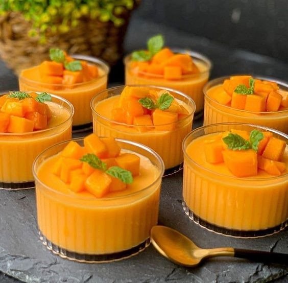 cara membuat puding mangga
