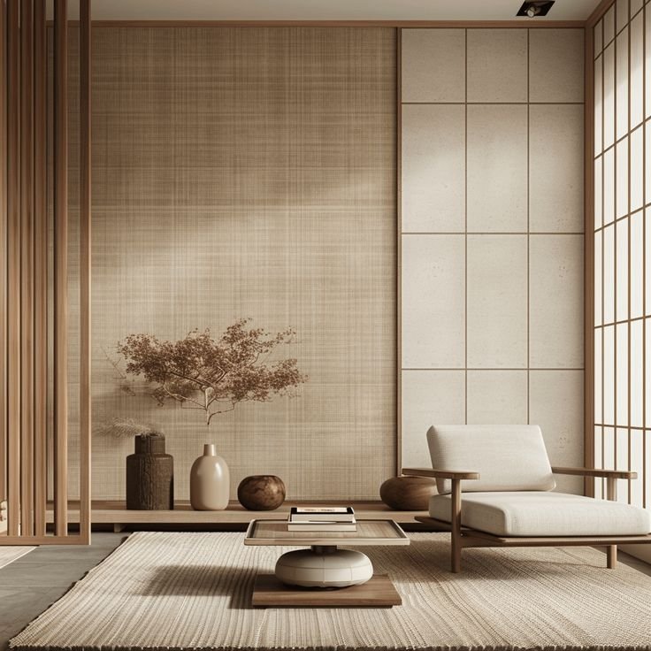 desain-ruang-tamu-lesehan japandi