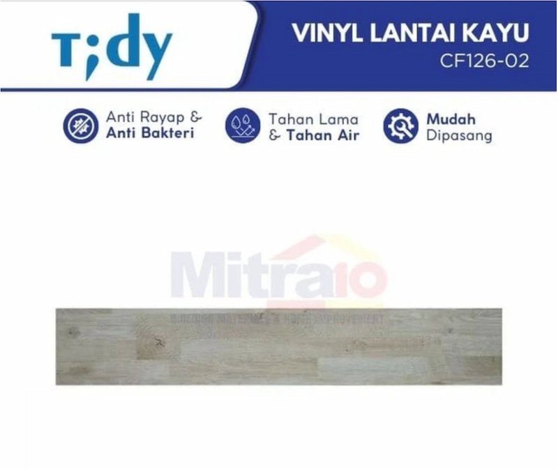 Tidy Vinyl Lantai Kayu CF126-02 Growthring Parquet 90x151x2 Cm Hitam