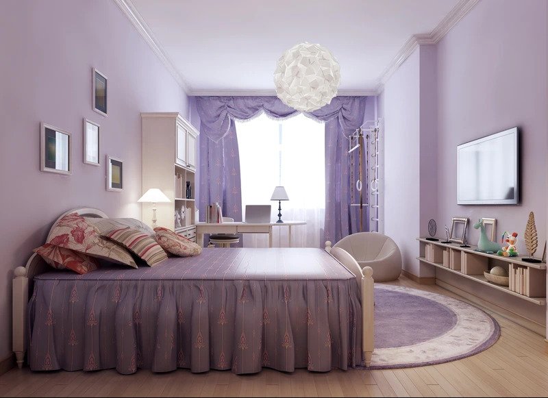 cat lilac untuk kamar tidur yang menenangkan