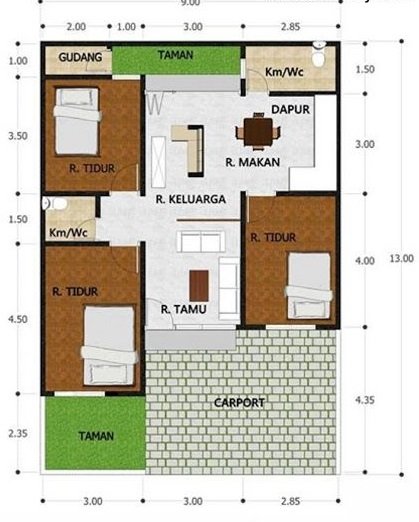 desain rumah minimalis 3 kamar F