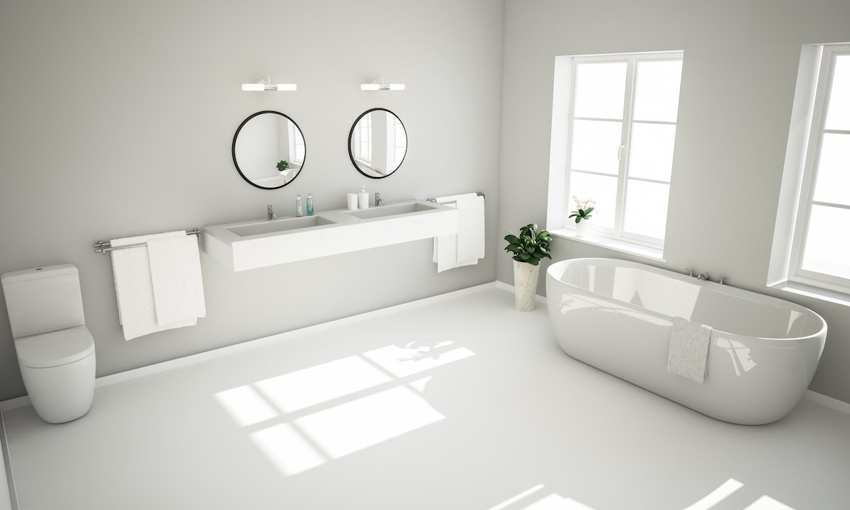 keramik kamar mandi minimalis motif putih polos