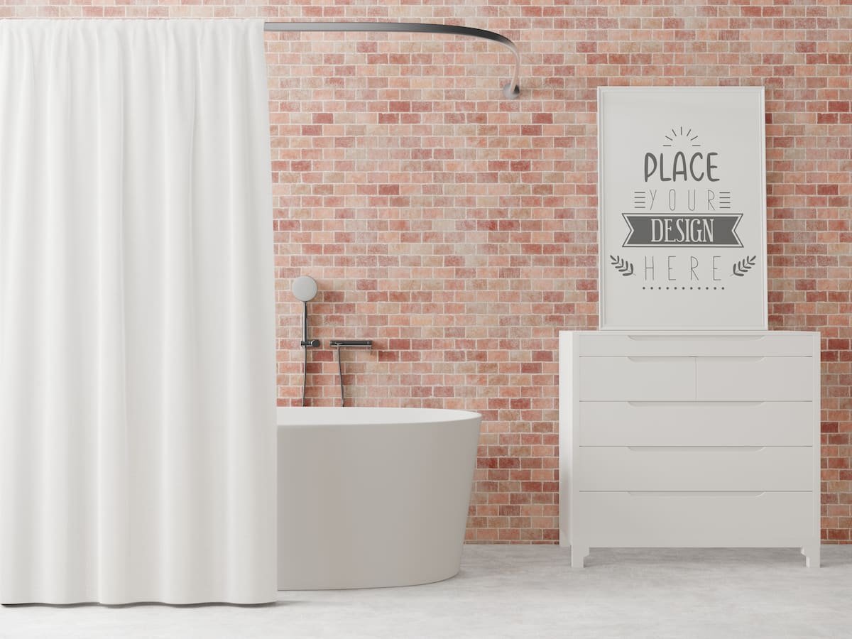 keramik kamar mandi minimalis motif simple brick