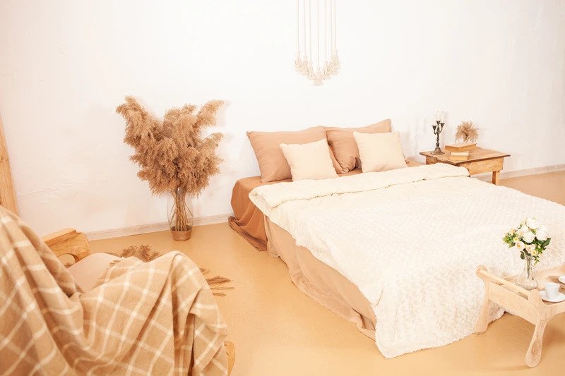 cat earth tan untuk kamar tidur yang menenangkan
