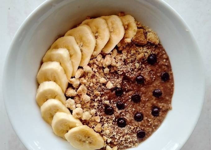 oatmeal pisang coklat