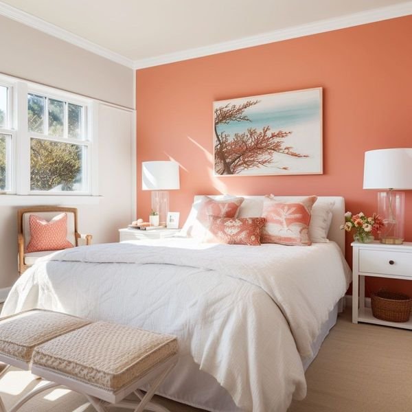tips memilih cat tembok kamar tidur warna coral pink