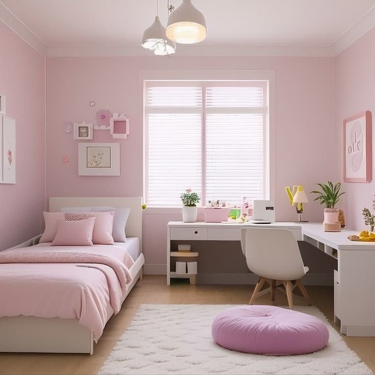 tips memilih warna cat kamar tidur sempit pink pastel