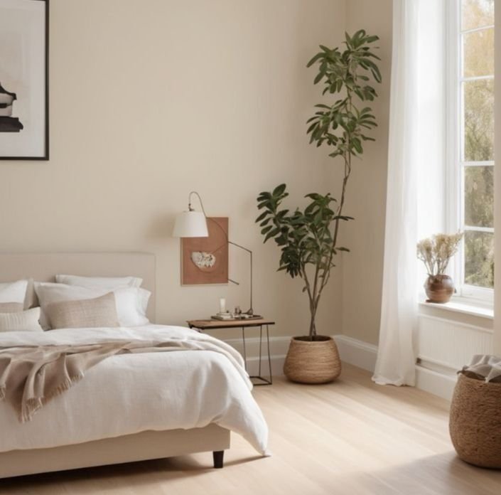 warna cat kamar tidur sejuk beige