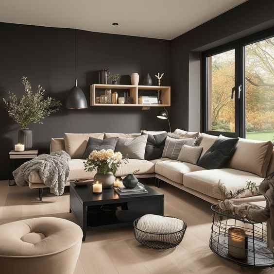 warna cat membuat rumah tampak mahal hitam