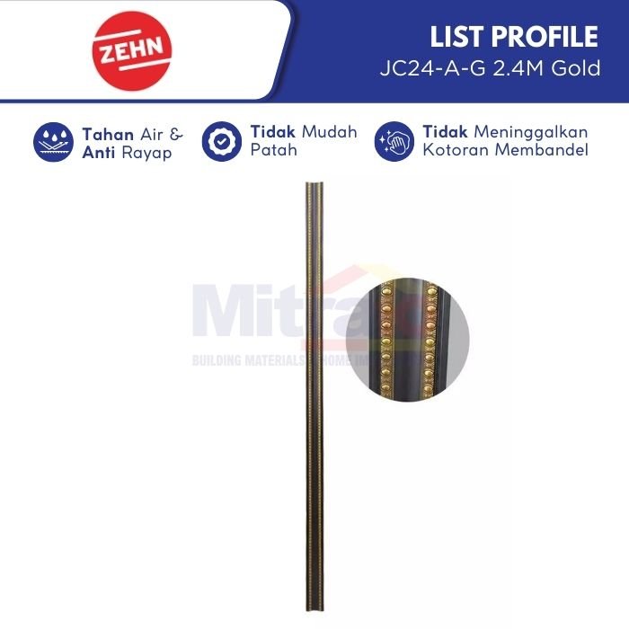 Zehn List Profile Dekorasi JC24-A-G 2.4 Meter Emas