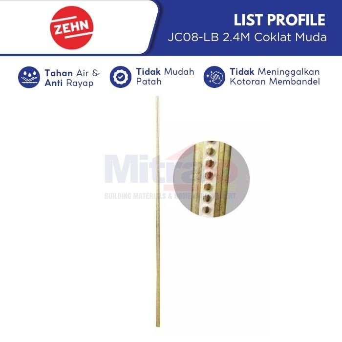 Zehn List Profile Dekorasi JC08-LB 2.4 Meter Coklat