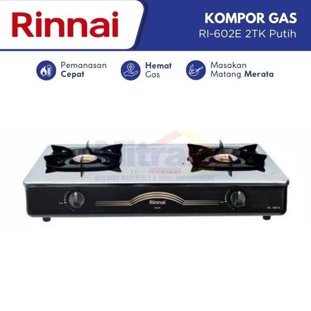 kompor gas 2 tungku murah berkualiats Rinnai RI 602E 2TK Kompor Gas