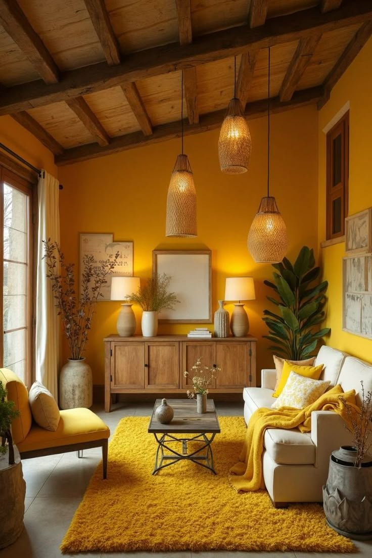 Cat Nippon Paint warna yellow sunset untuk Ruang Tamu