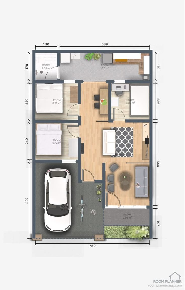 6. Desain Satu Lantai dengan Mushola Kecil