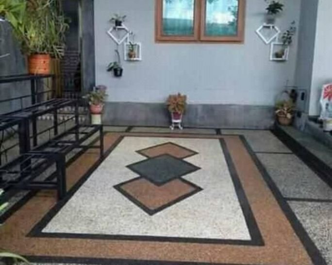Keramik Teras Rumah Motif Mozaik