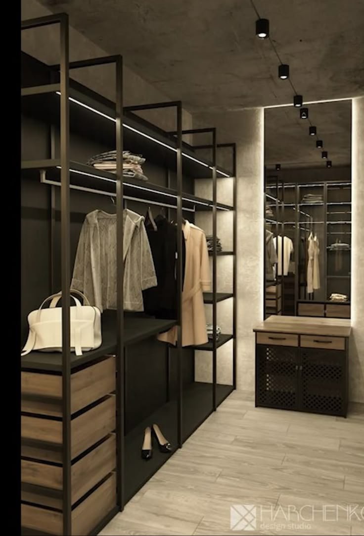 Walk In Closet Modern Industrial
