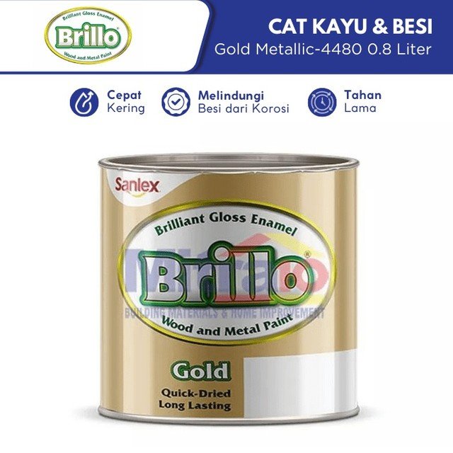 harga cat kiloan Brillo Cat Kayu Dan Besi Gold Metallic