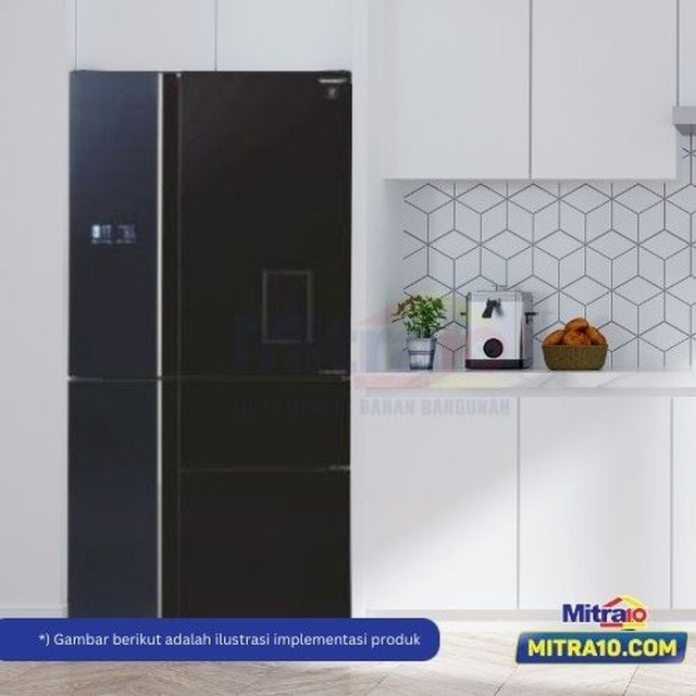 harga kulkas 4 pintu terbaik Sharp SJ-IFX96PDG-BK