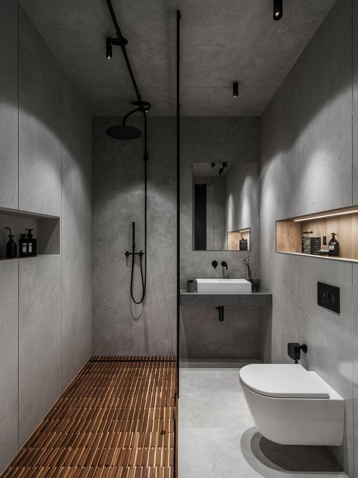 kamar mandi model Industrial Minimalis Modern