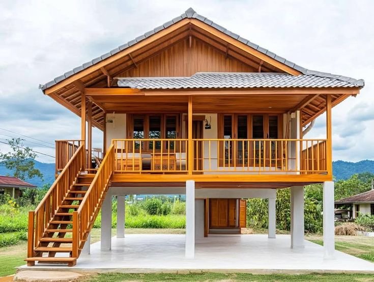 model rumah jaman dulu: rumah panggung kayu