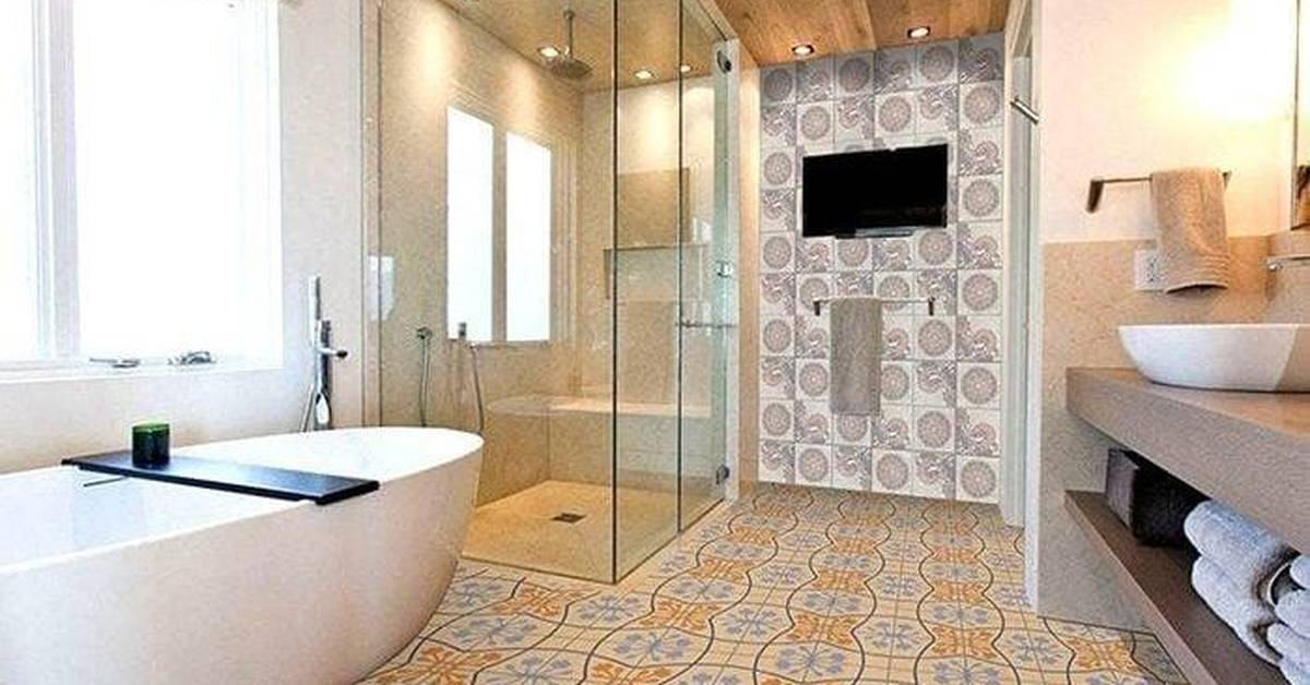 12 Perpaduan Keramik Lantai dan Dinding Kamar Mandi yang Menarik
