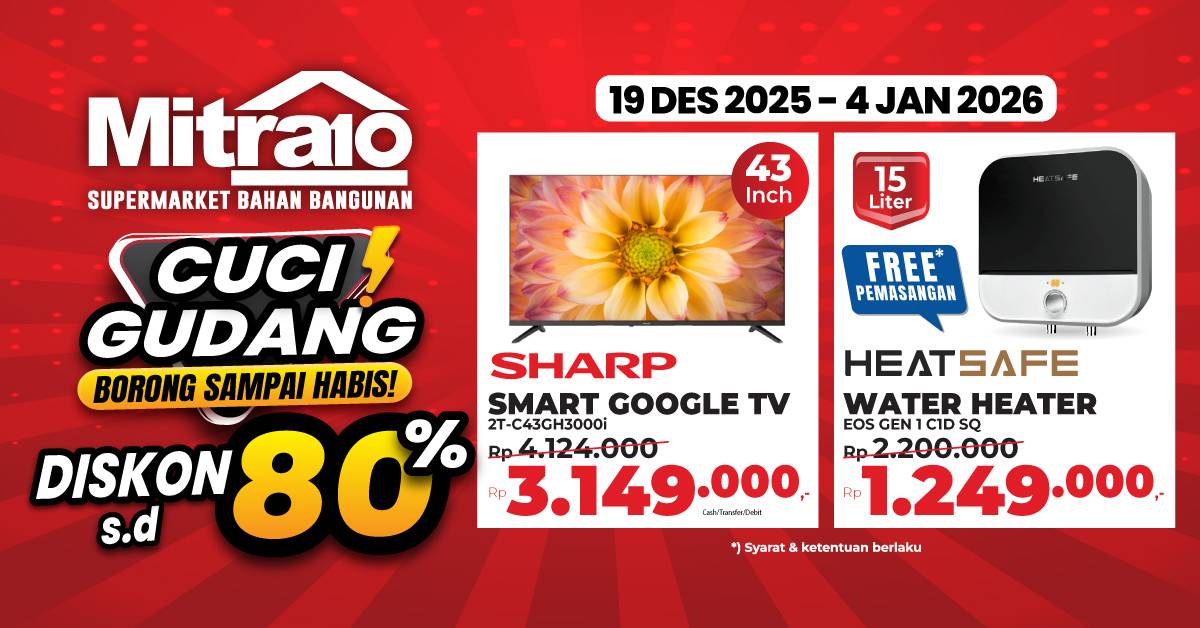 Promo Cuci Gudang Diskon s.d 80% 