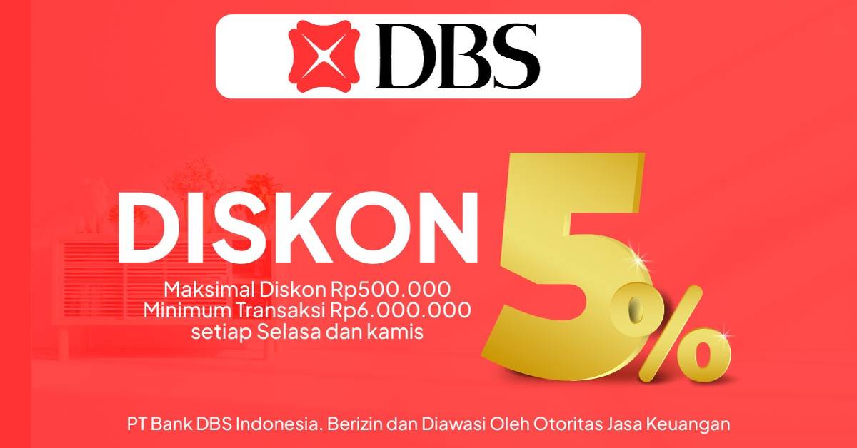 Promo Bank DBS | Diskon 5%