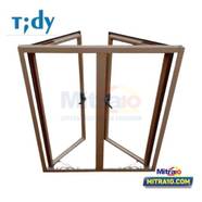 Tidy Jendela Double Perangin Kanan + Kiri Aluminium W2 100X120 Cm Coklat