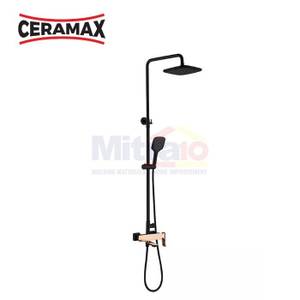 Ceramax Shower Tiang Kolom 660011RB Hitam-Emas (Set)