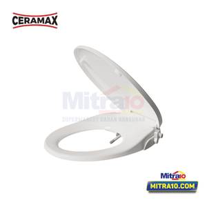 Ceramax Tutup Kloset Duduk Dengan Penyiram IZZE WASH D-SHAPE02 37cm x 50cm x 9cm Putih