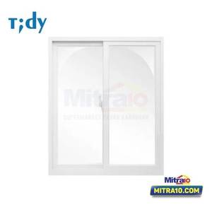 Tidy Jendela Double Sliding Kanan + Kiri Aluminium W1 100 X 120 Cm Putih