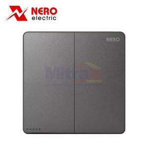 Nero Saklar Casa X21021-GR 2 Gang Abu