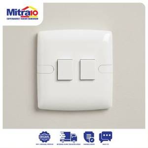 Saklar Durevole DSST0201 Switch 2 Gang 1 Way Putih