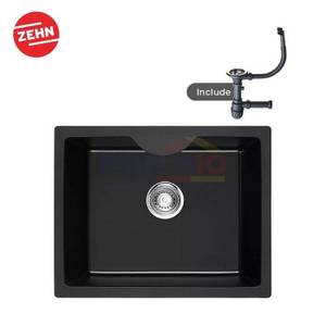 Zehn+ Wastafel Cuci Piring Granite Satu Kolom 8358 HB104 58x45x21 Cm Hitam