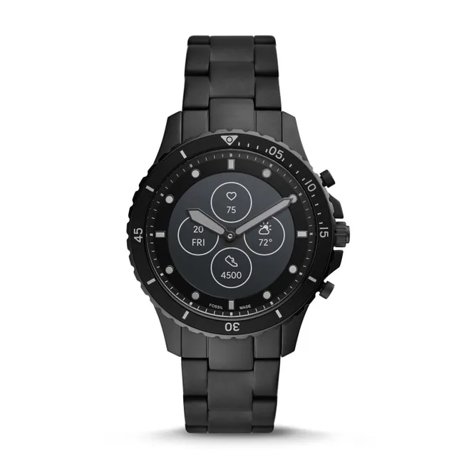 HYBRID SMARTWATCH HR ブラック FOSSIL FTW7017 Jam Tangan Fossil FTW7017 Hybrid Smartwatch HR FB