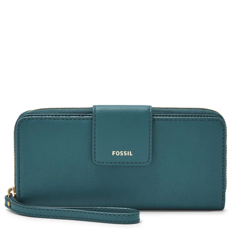 Madison Zip Clutch Teal Green