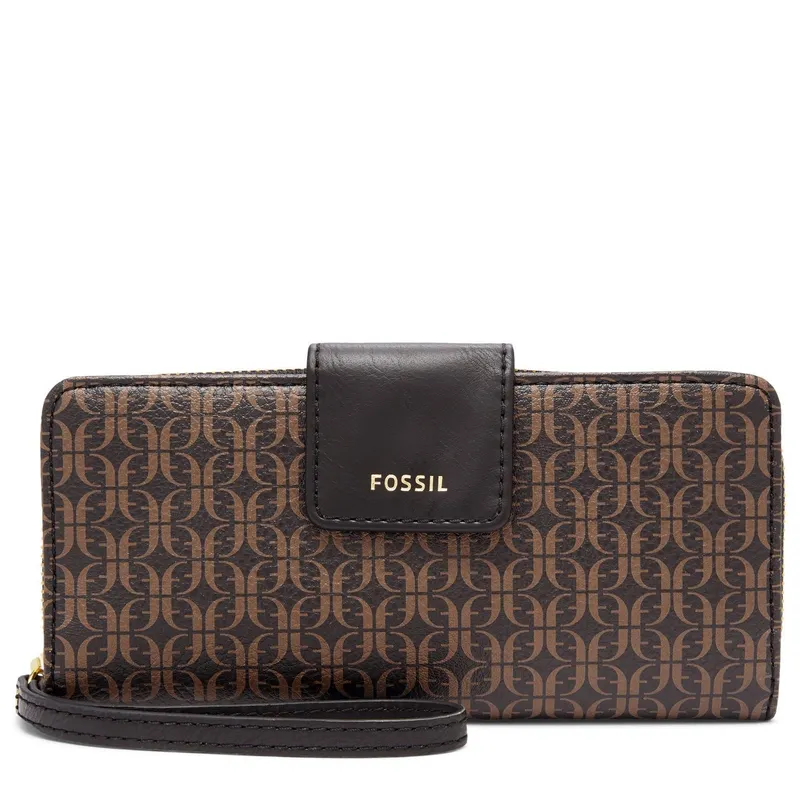 【Fossil】Madison Zip Clutch Wallet レザー長財布 Madison Zip Clutch Black/Brown